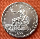 1877-S GEM BU MS TRADE SILVER DOLLAR, $1, Proof Like? No Reserve! Mirror fields