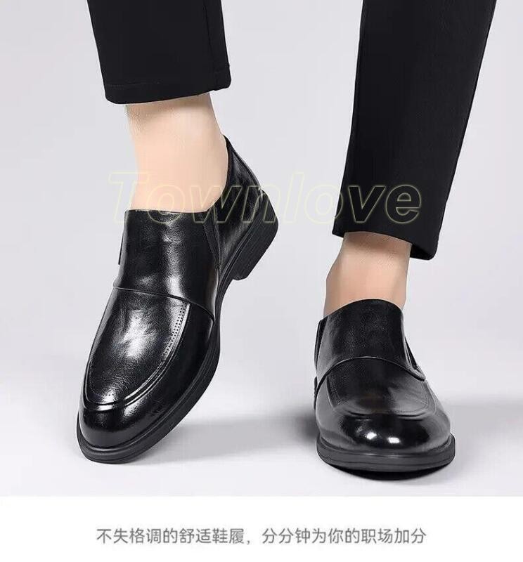 SAOLA Scarpe uomo ecopelle punta tonda tacco basso slip on eleganti formali ufficio lavoro