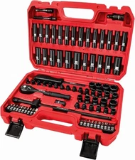 1/4 inch Drive Impact Socket Set 83 Piece CR-V Mechanics Tool Set with Adapter