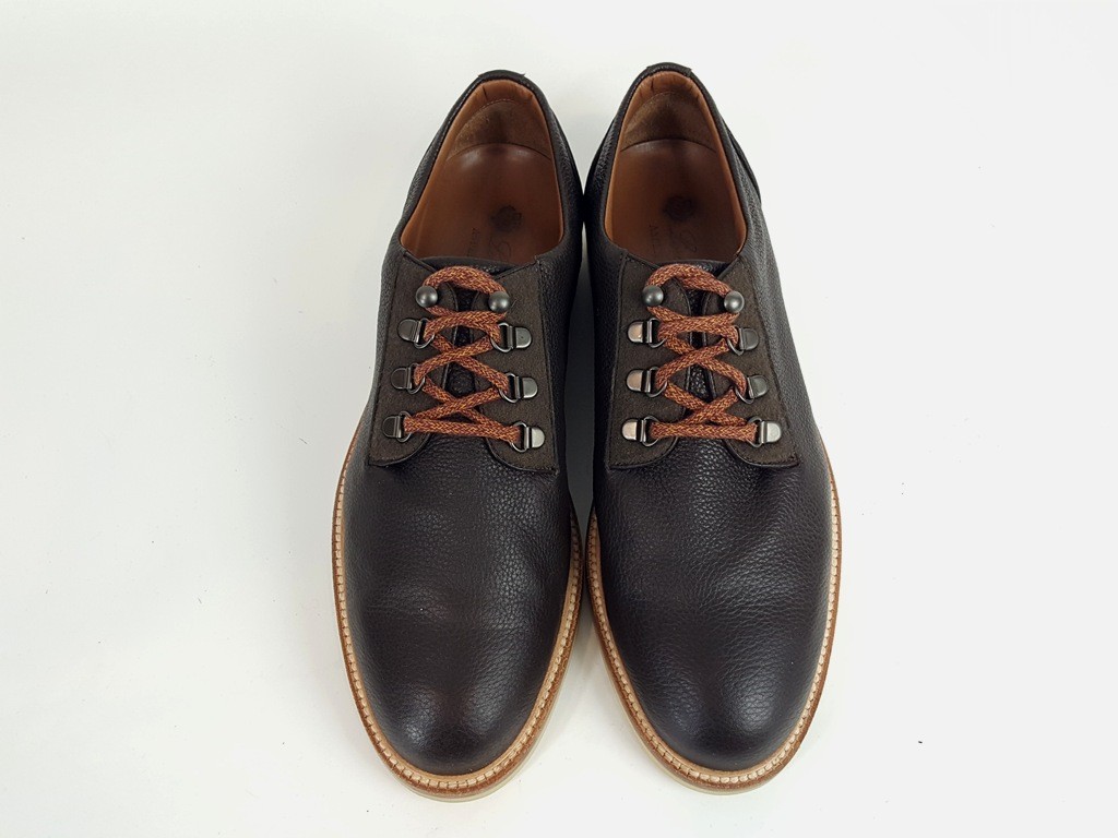 SAOLA Scarpe derby Aspen Walk Loro Piana in pelle marrone punta tonda taglia 44 5EU 11 5 U.S.