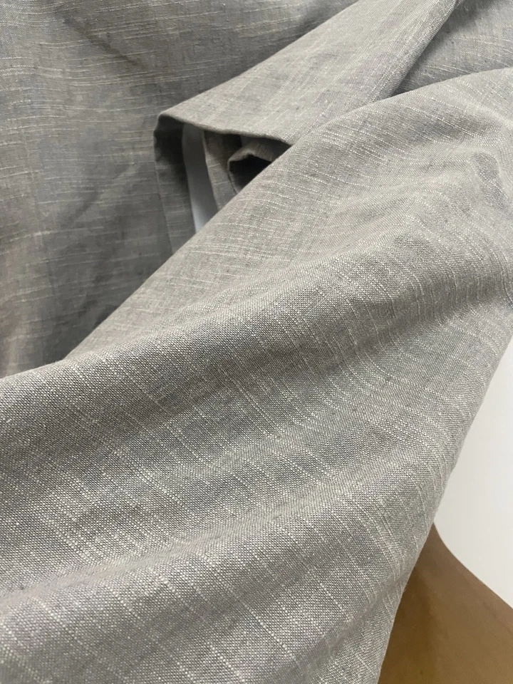 "Cortinas oscuras de lino Pottery Barn gris flagstone nuevas sin caja 100"" x 96""" Foto 3 de 4