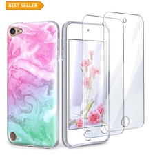 Ultra Thin IPod Touch 7 Case with 2 Screen Protectors - Sleek Marble Finish