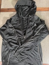 Nike Air Jordan Full Zip Hooded Jacket Men  s Medium Black Hooded Sweatshirt Jump