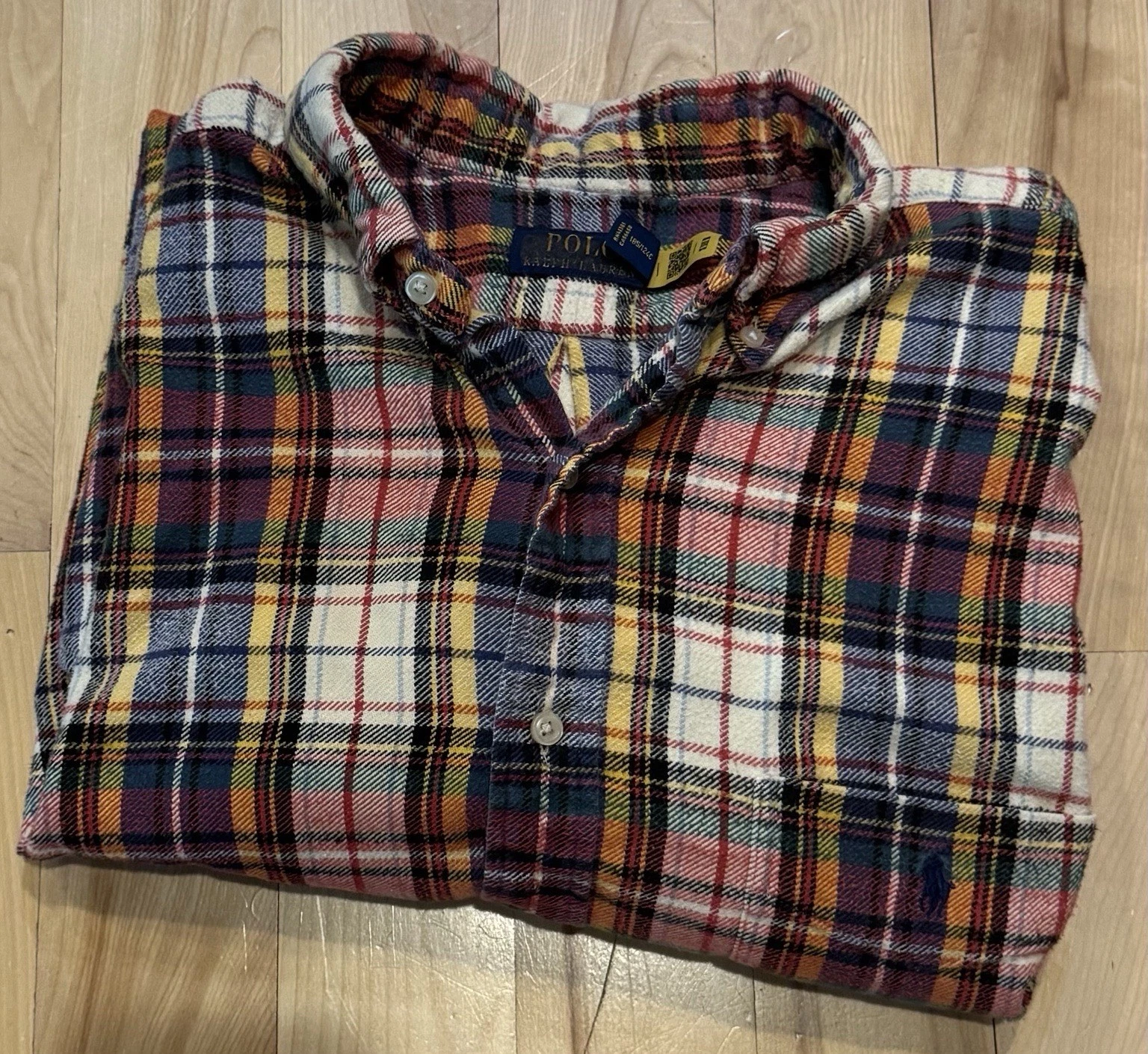 Polo Ralph Lauren XLT Plaid Flannel Shirt Button Down Front Long Sleeve Big/Tall