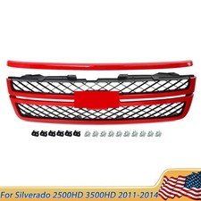 Victory Red Front Grille W Hood Trim For 2011-2014 Chevy Silverado 25003500hd Victory Red Front Grille W Hood Trim For 2011-2014 Chevy Silverado 25003500hd