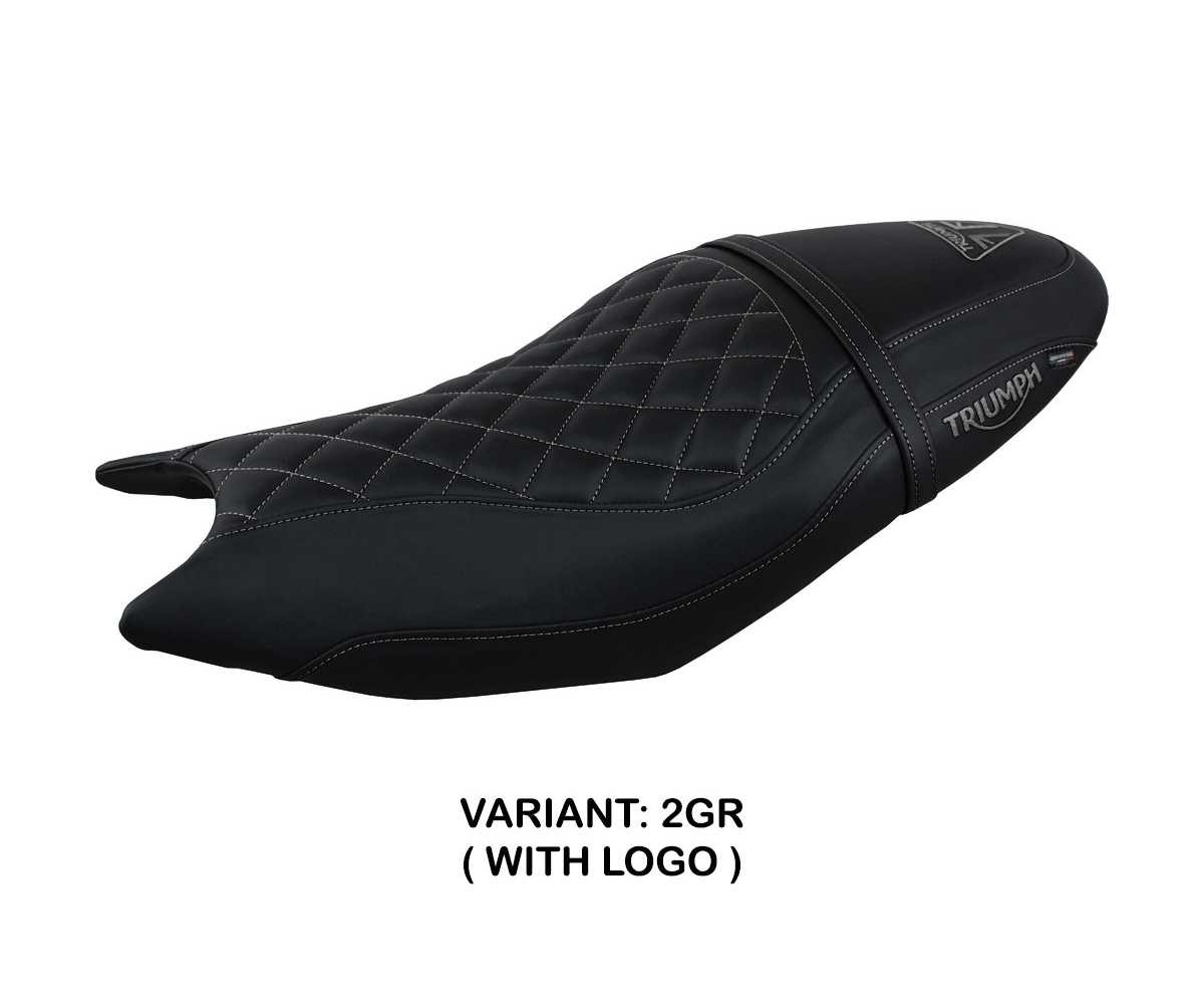 Seat saddle cover Sihlar Gray GR + logo TPZ Italia Triumph Trident 660 2021 2026