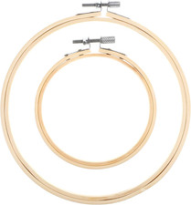 2 Pieces Embroidery Hoops, 4" and 6" round Embroidery Hoops Bamboo round Cross S