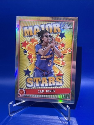 Zam Jones 2024 Topps Chrome McDonald's AA Major Stars Gold Refractor 18/50