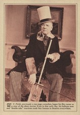 W.C. Fields in Top Hat and Home-made Instrument Lithograph Image 5" x 7"