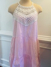 Lilly Pulitzer Brit Seersucker Striped Pink Halter Dress With Pocket Sz 14