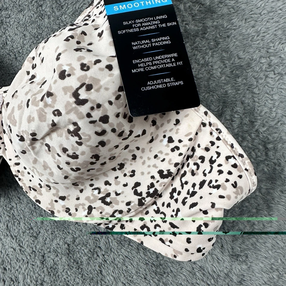 Sujetador Bali 3383 DF3383 sedoso suavizante con aros estampado 40B moldeado $44 Foto 4 de 4