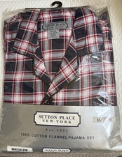 mens Flannel, pajamas set Medium Multi Color Plaid