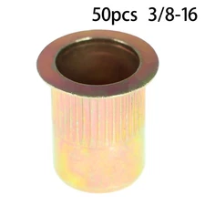 50 Pack 3/8-16 Rivet Gun Nuts Rivet Nuts Flat Head Threaded Rivet Nuts