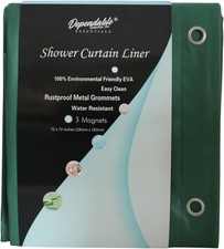 EVA Shower Curtain Liner 72x72 Water-Resistant Rustproof Grommets Hunter Green