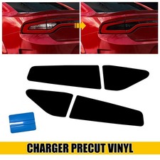 Dark Smoke Tail Light Race Rear Tint Precut Overlay Vinyl For 2015-22 Charger Dark Smoke Tail Light Race Rear Tint Precut Overlay Vinyl For 2015-22 Charger