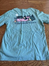 Boys Vineyard Vines Camping Whale Short Sleeve Shirt - Size Small 8-10 
