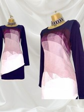 PHASE EIGHT Size 10 BNWT Purple Mix Light Weight Long Sleeve Jersey Shift Dress