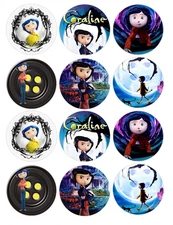 12 count Coraline Edible Image rounds, Wafer paper, pre cut