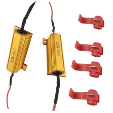 Pack-2 50W 6 Ohm Load Resistors, Load Resistors, Aluminum Case Resistor, Gold