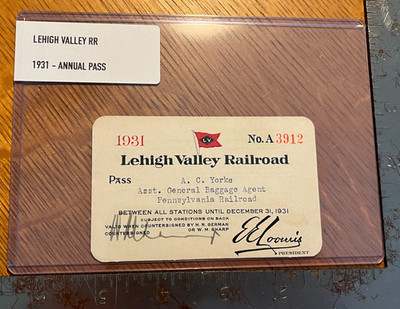 LEHIGH VALLEY RAILROAD Annual Pass (1931)