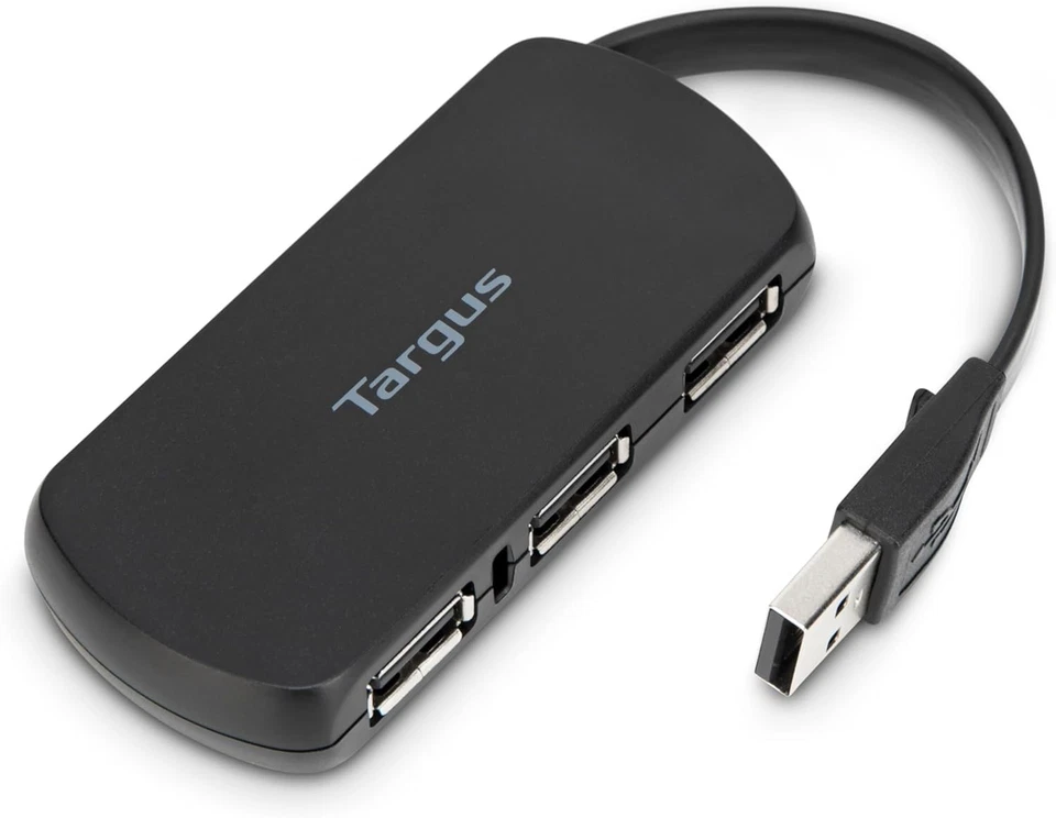 Targus ACH114US 4-Port USB 2.0 Hub – Compact, Plug & Play, USB Powered