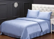 LilySilk 19 Momme Silk Duvet Cover - King Size - Light Blue
