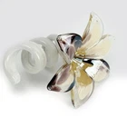 Murano Glass Flower Coiled Stem Handblown art Pearlescent Tiger Lily Italy Vtg