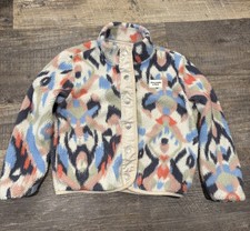Abercrombie Kids multicolor abstract print sherpa fleece jacket Size 9/10