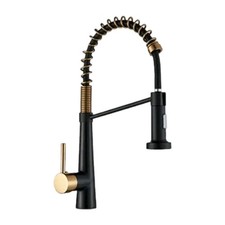 Brass Pull Down Kitchen Mixer Tap – Dual Spray Faucet – 360 Gold