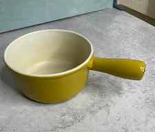 Vintage Descoware Enamelware cast iron small yellow sauce pan belgium
