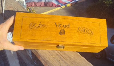 Vintage  Wooden Cognac  Box  12 x 4 x 4