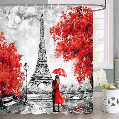 Duschvorhang Kunst Duschvorhang Extra Lang Textil Anti Schimmel Wasserdicht - Bild 11 von 13
