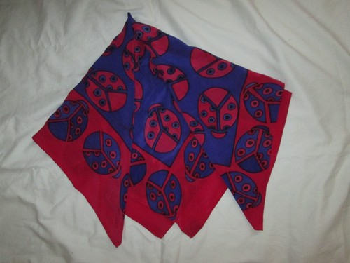 Vintage Silk Scapes Hand Painted Red Purple. Abstract Print Large Square Scarf - Picture 4 of 6