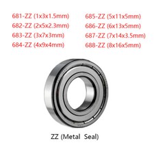 Miniature Deep Groove Ball Bearings 681 682 683 684 685 686-688 ZZ Bearing Steel