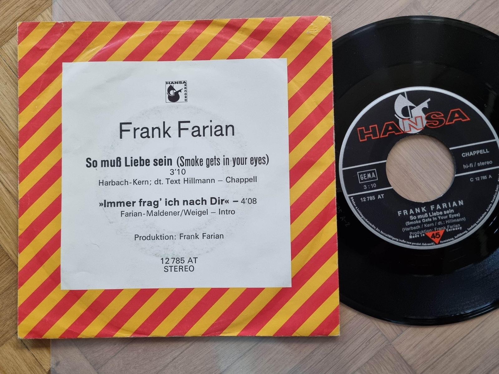 7"" Single Frank Farian - So muss Liebe sein Vinyl Germany PROMO