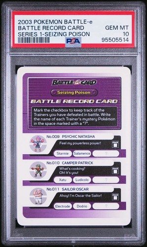 PSA 10 GEM MINT Battle Record Card Seizing Poison Pokémon 2003 E Series 1 POP 3 - Bild 1 von 2