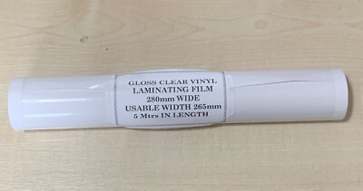 GLANZ KLAR LAMINAT, KLEBRIGE RÜCKSEITE KUNSTSTOFF, SCHUTZFOLIE, VINYL ROLLEN 265mm