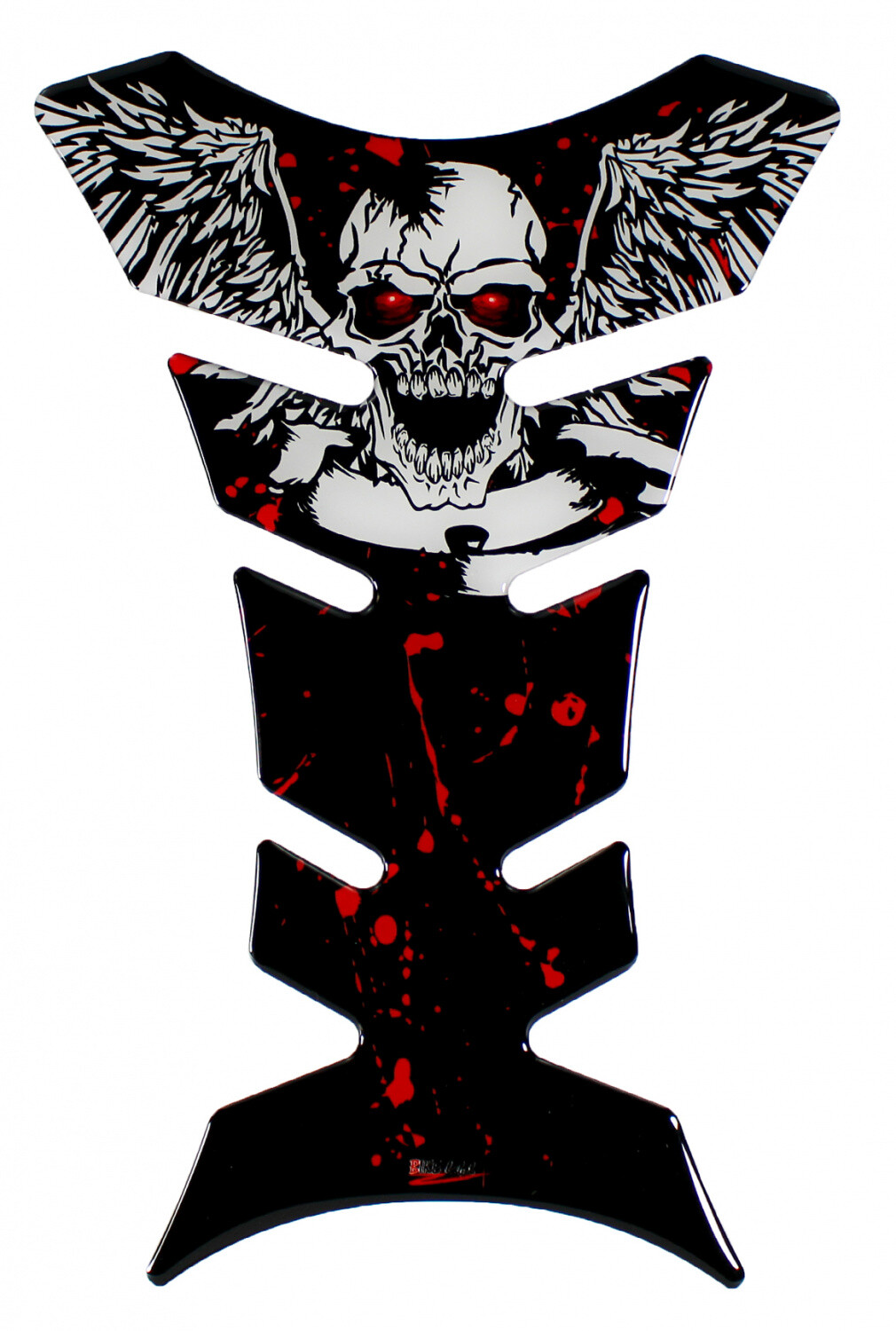 Motorcycle 3D tank pad sticker-skull wings paint protection tank protection: ...
