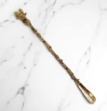 Elegant Brass Shoe Horn – 61cm Solid Brass Ram- Vintage Brass Shoe Horn 24in