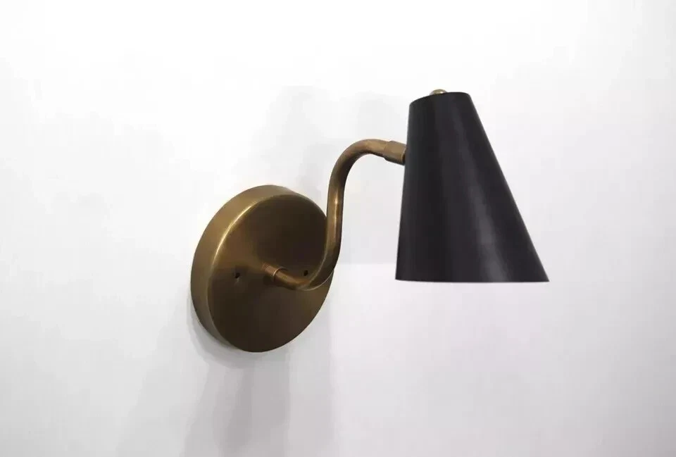 Rustic Wall Light Sconce Lamp 1 Light Mid Century Modern Raw Brass Wall Lamp - Image 2 of 4
