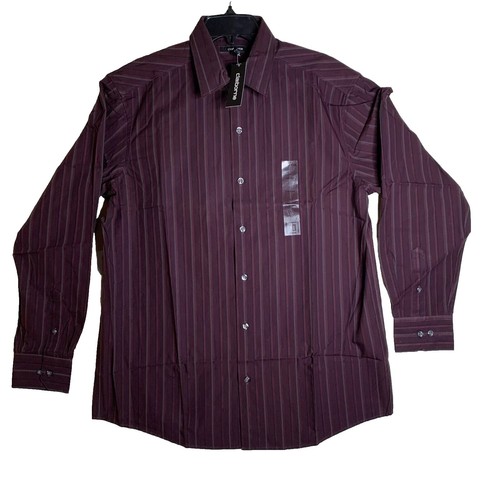 liz claiborne men's dress shirts Liz Claiborne 100% Cotton Med Blue Long slv Men's Button-Up Shirt 17,5 34/35 XL