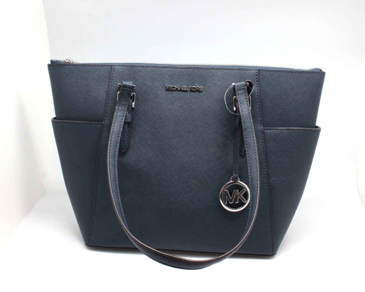 Michael Kors Charlotte Large Logo and Leather Top-Zip Tote