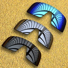3 Pieces Lenses Replacement for-Oakley Sutro Polarized-Black Silver Ice Blue