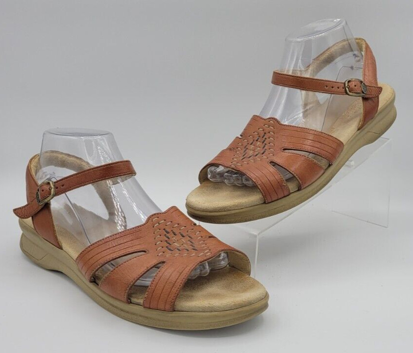 SAS Tan Huarache Leather Sandals Tripad Comfort Ankle Strap Size 10 N