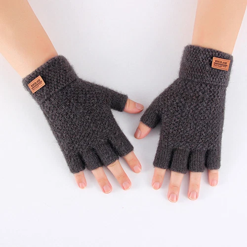 1 Paar Alpaka Wolle fingerlose Handschuhe Thermo Herren gestrickt Handschuhe - Bild 15 von 17