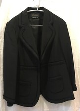 Luisa Spagnoli Black 100% Silk Jacket - Ital. Size 48, Uk 16/18