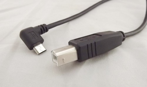 10pcs USB 2.0 B Male Plug To USB Micro 5 Pin Male Right Angled Adapter Cable - Picture 2 of 6
