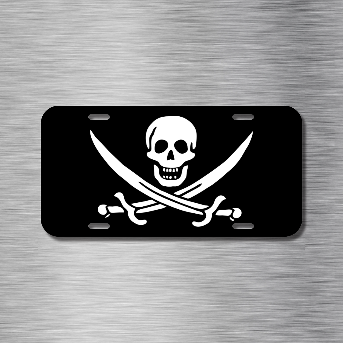 Pirate Flag Vehicle License Plate Front Auto Tag NEW Jolly Roger