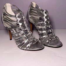 Strappy High Heels Open Toe Zipper Back Holiday Bachelorette Wedding Party