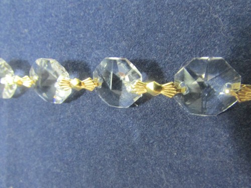6' 6" feet AAA CUT CRYSTAL LEAD CHANDELIER CHAIN PARTS PRISM GOLD - Picture 2 of 3